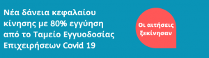 Νέα δάνεια κεφαλαίου κίνησης με 80% εγγύηση από το Ταμείο Εγγυοδοσίας